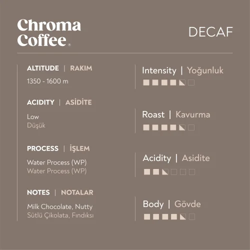 Chroma Coffee - Sweet Dreams Decaf 10'lu Signature Series Kapsül Kahve