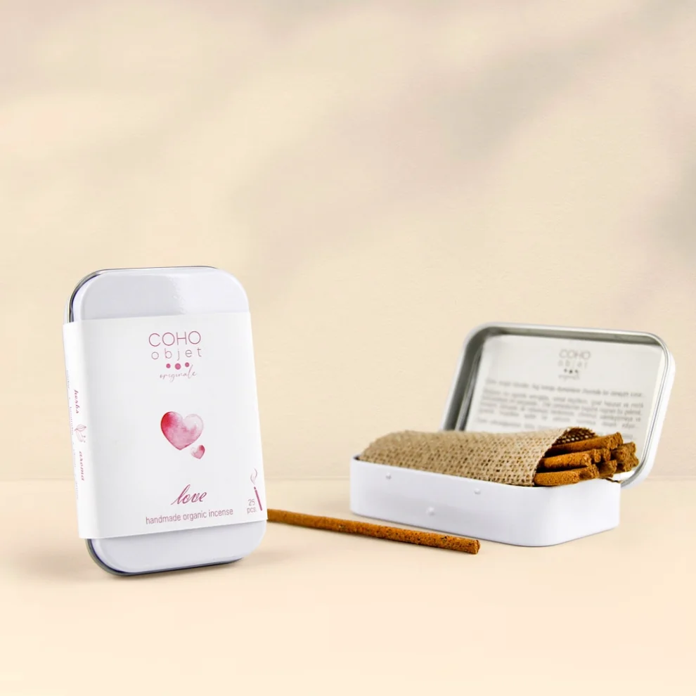 Coho Objet - Box Love Incence Sticks & Meditation Copper Incense Holder  Gift Set