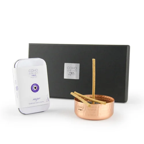 Coho Objet	 - Box Nazar Incence Sticks & Meditation Copper Incense Holder Gift Set