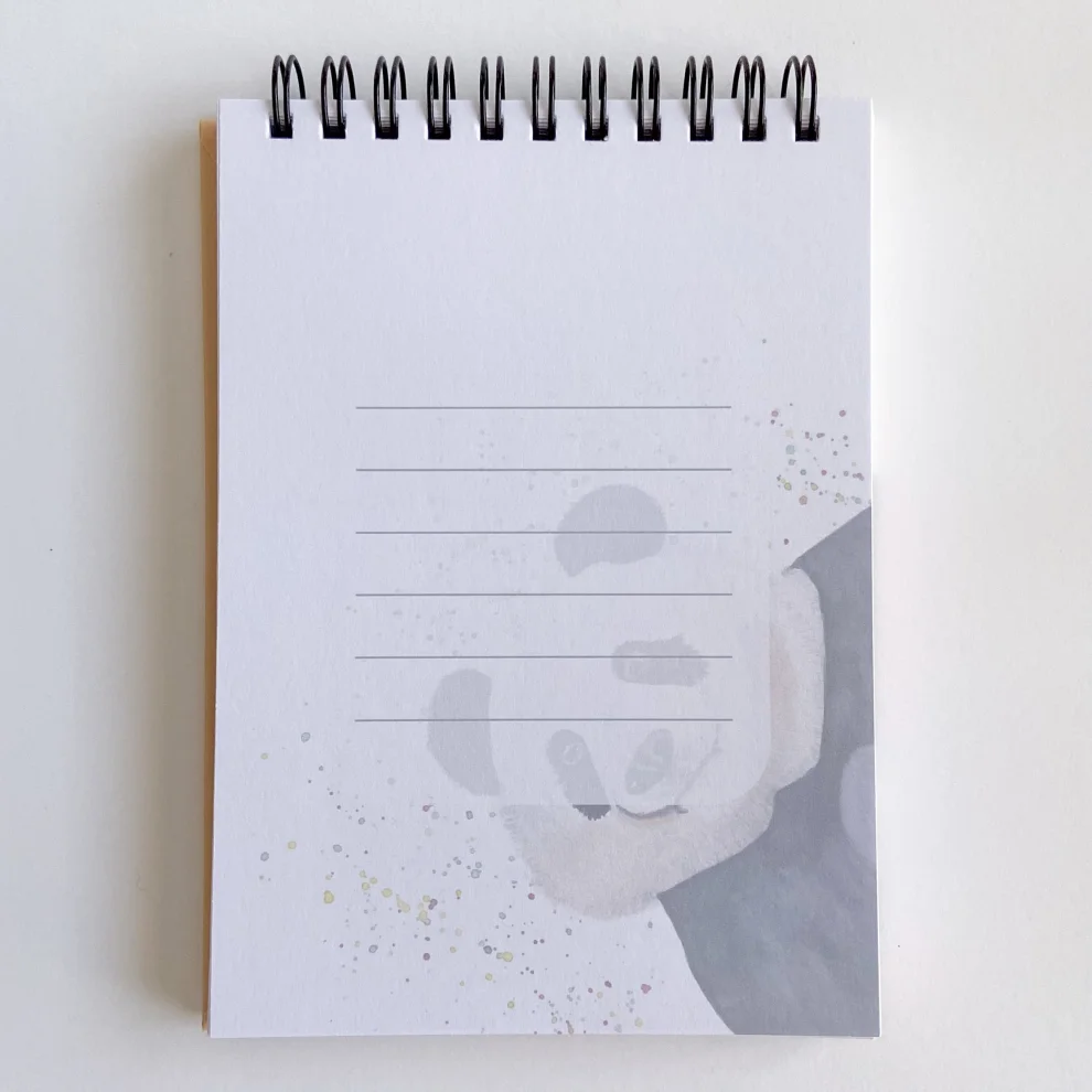 Atelier Dma - Panda A6 Spiralli Çizgisiz Defter