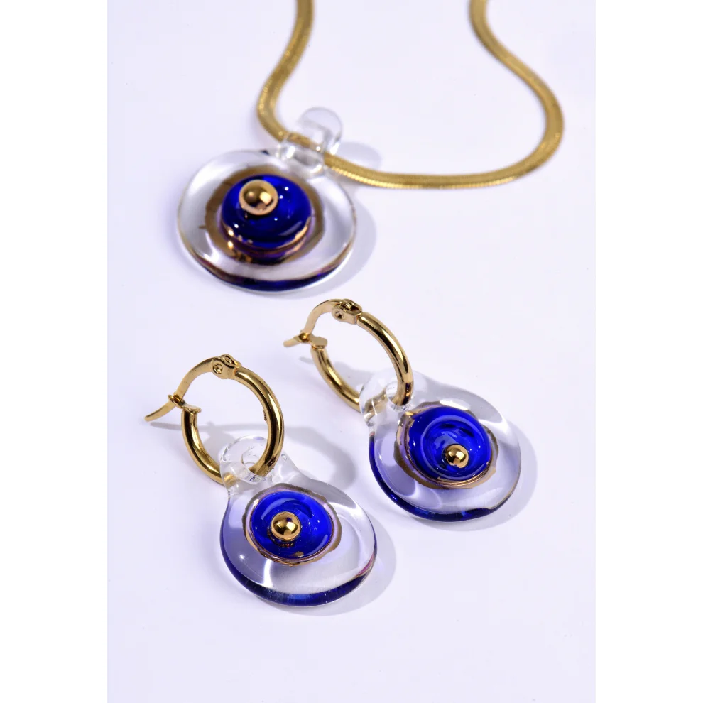 Vahide Kaya - Tılsım Nazar Earring Necklace Set