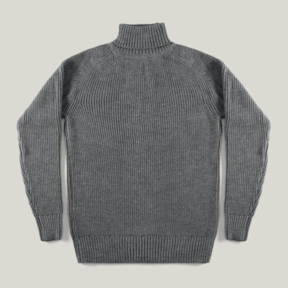 AnOther Goods - Vagabond 1930s Navy Turtleneck Sweater XL Smoke | hipicon