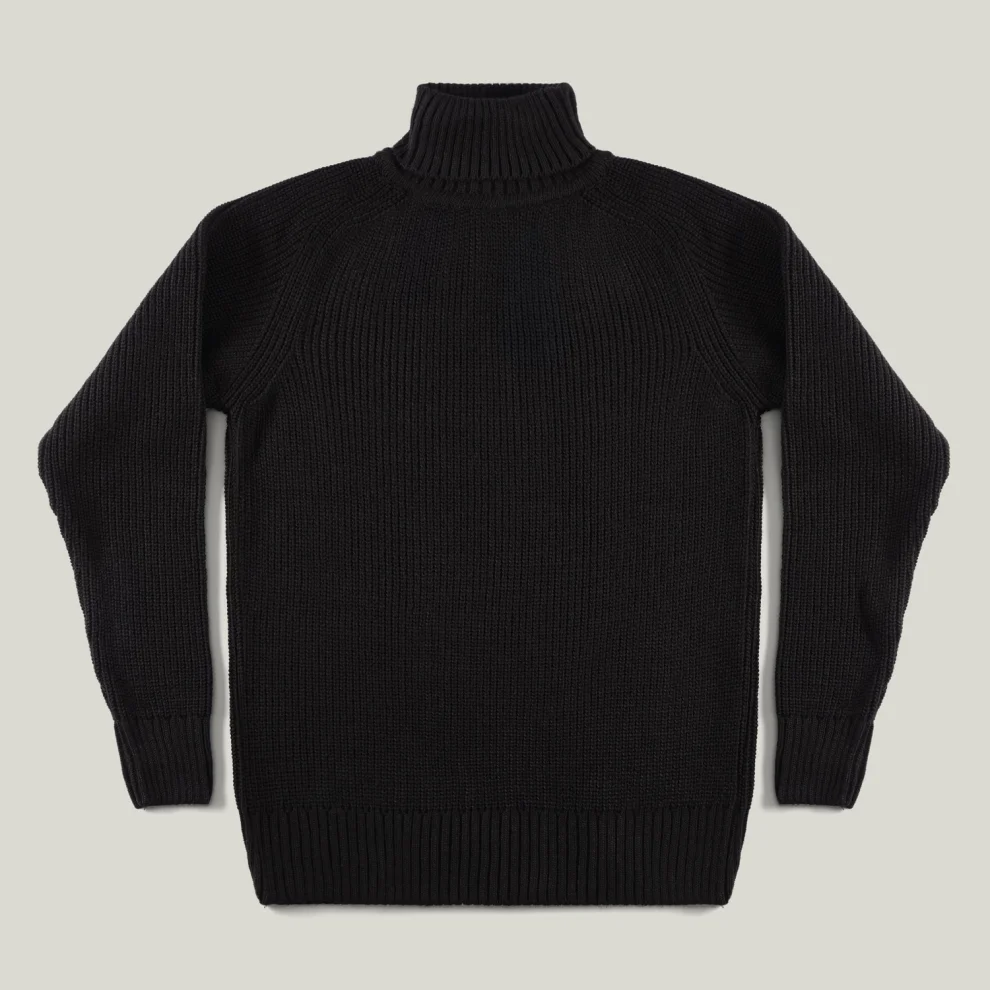 AnOther Goods - Vagabond 1930s Navy Turtleneck Sweater XL Black | hipicon