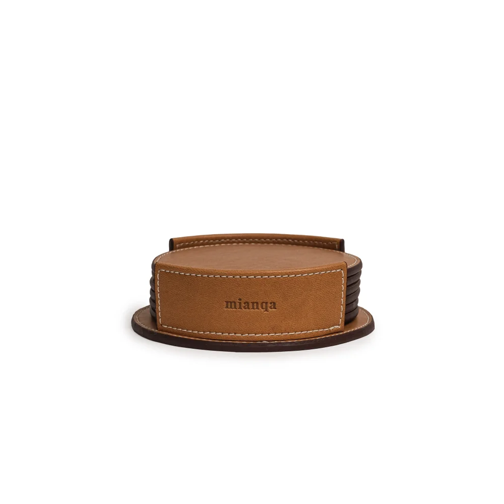 Mianqa - Vegan Leather Coaster 6 Pieces