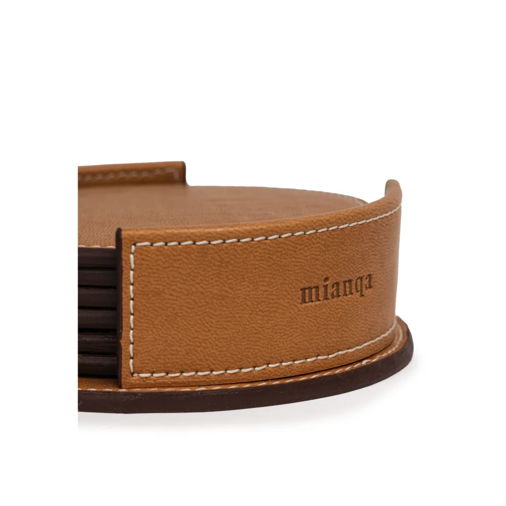 Mianqa - Vegan Leather Coaster 6 Pieces