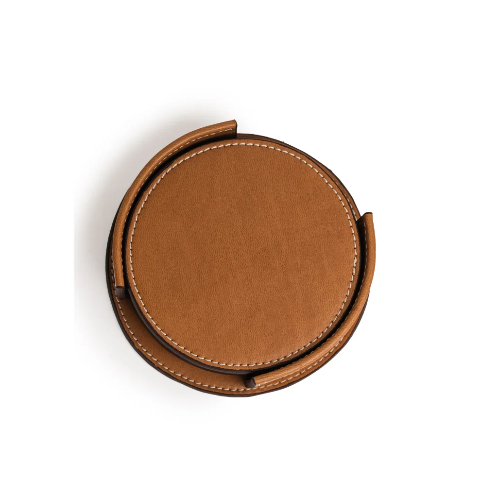 Mianqa - Vegan Leather Coaster 6 Pieces