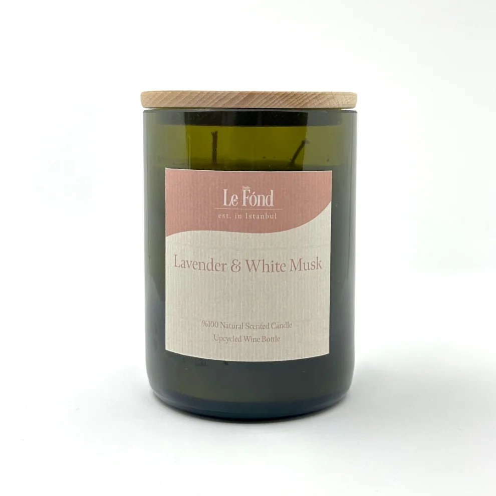 Studio Le Fond - Upcycled Bottle Candle - Lavender & White Musk
