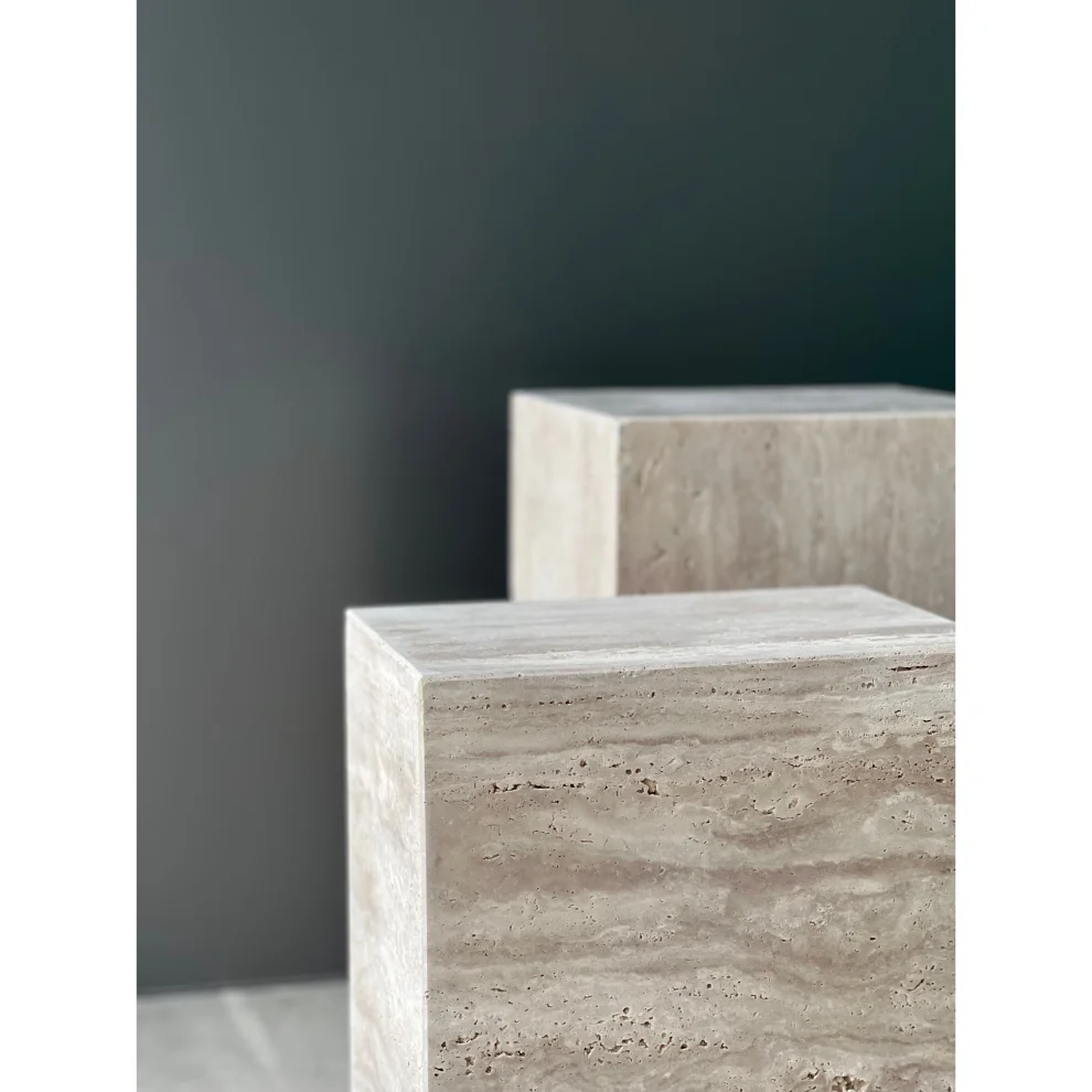 Raika Studio - Cave Travertine Side Table