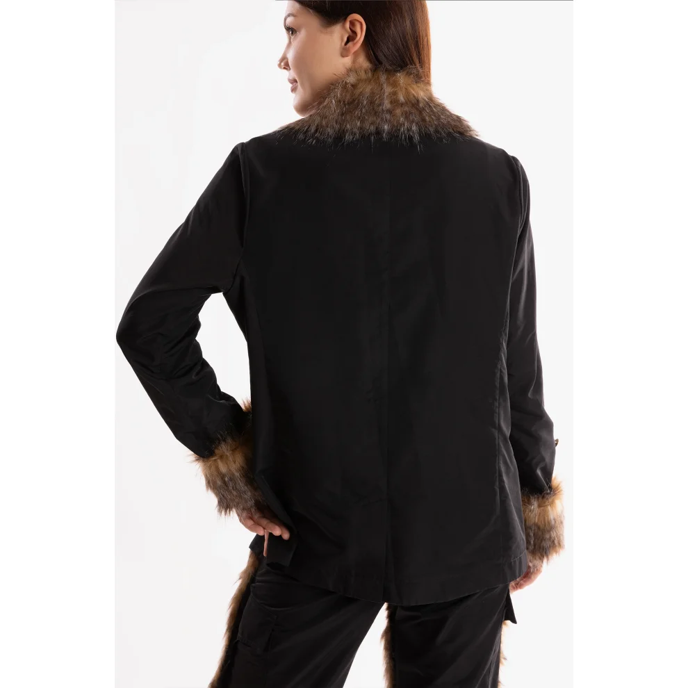 Ramme - Raider Fur Jacket With Animal Print