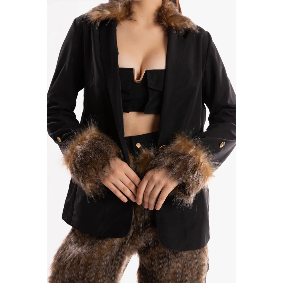 Ramme - Raider Fur Jacket With Animal Print