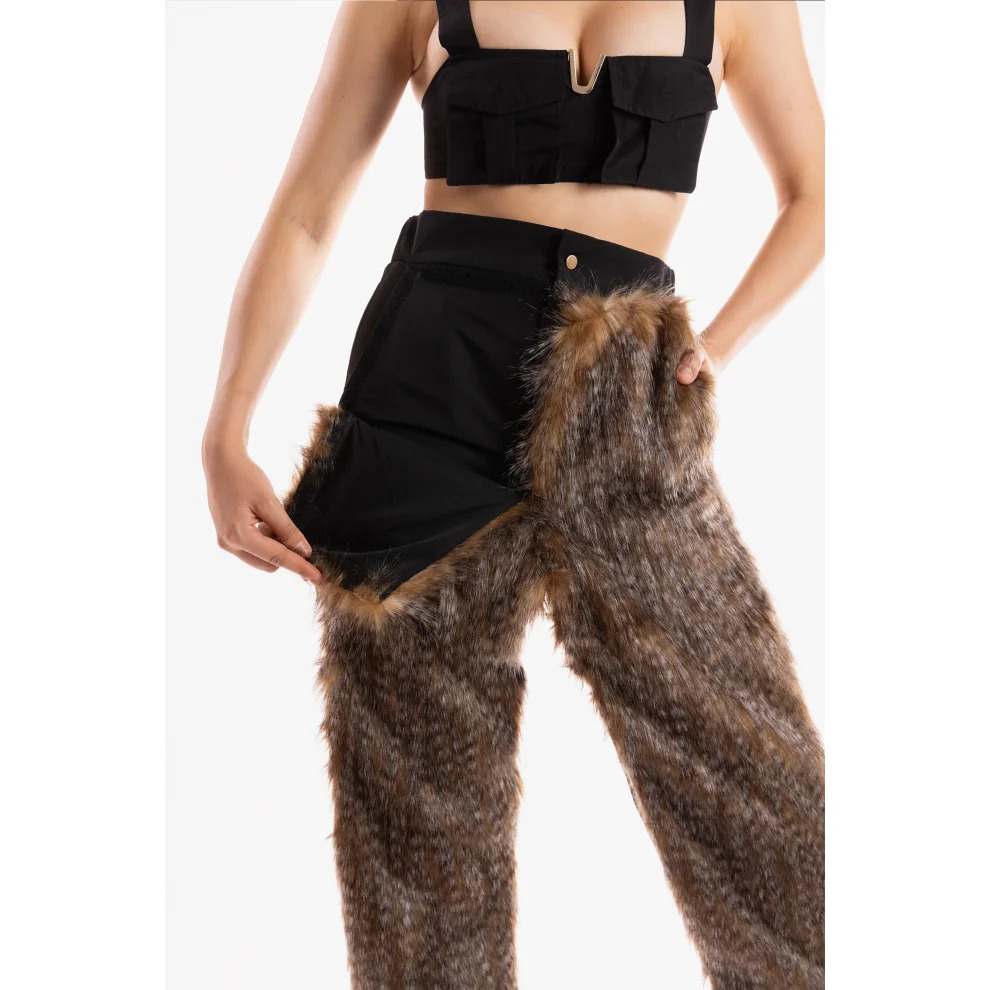 Ramme - Raider Fur Pant With Animal Print