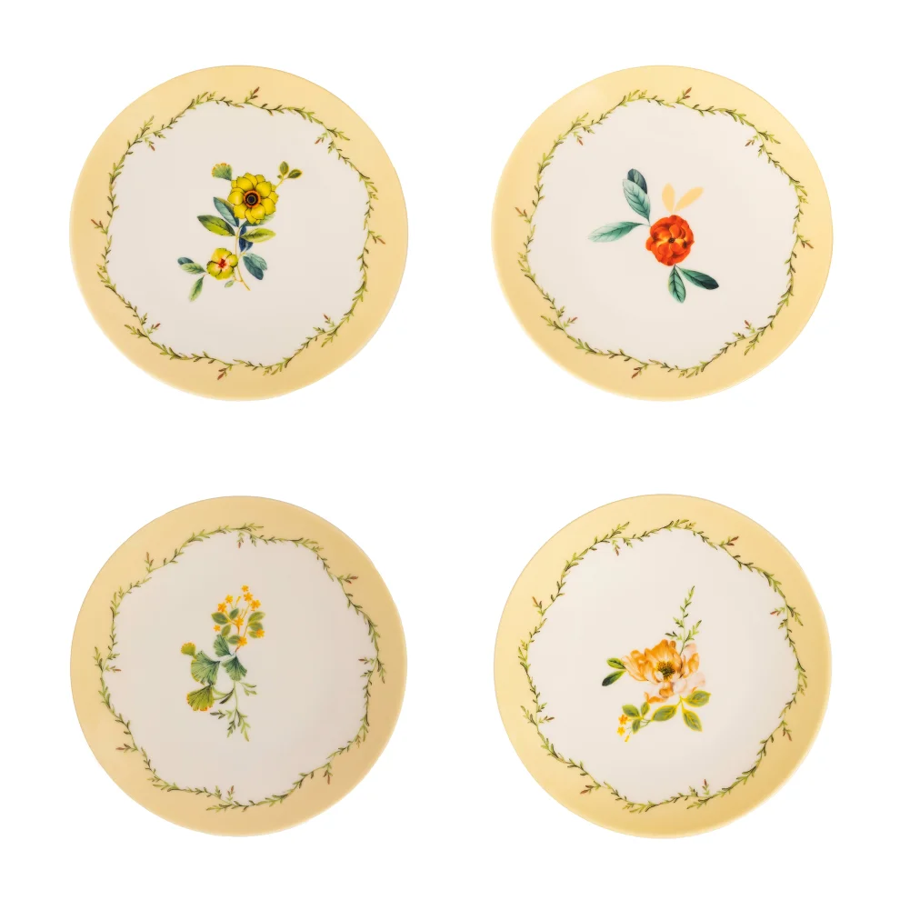 Foa Design - Ginkgo Dessert Plate Set Of 4