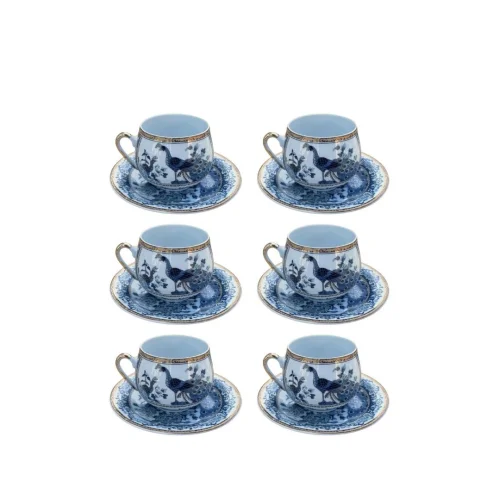 Well Studio Store - Peacock Coffee Cup Set For 6 People