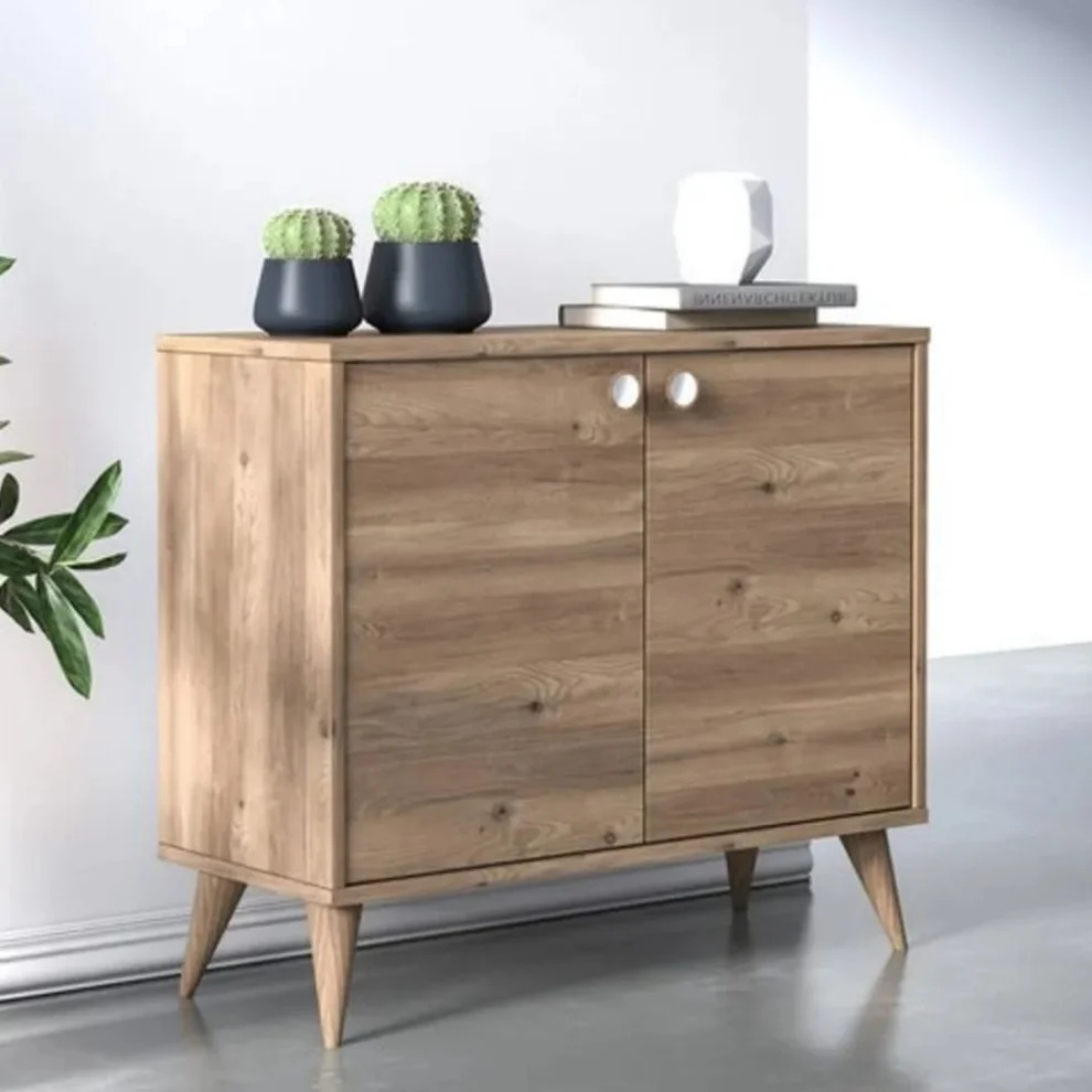 Well Studio Store - Rada Double Lid Oak Wooden Cabinet