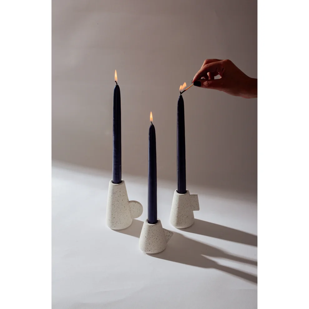 Bihter Soydar - Geometric Candlestick Candle Holder Set Of 3