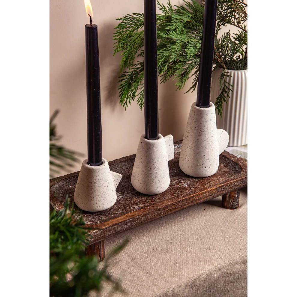 Bihter Soydar - Geometric Candlestick Candle Holder Set Of 3