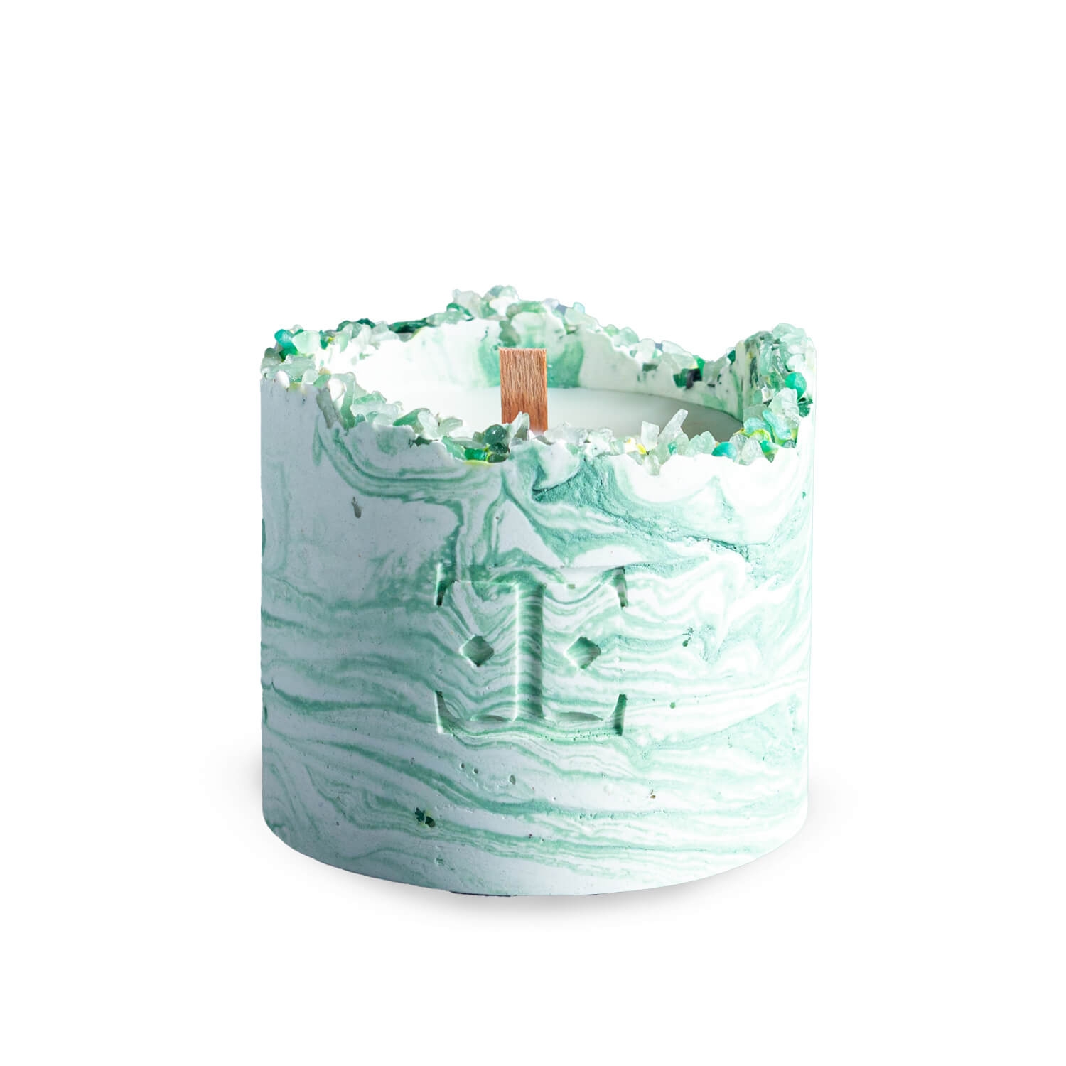 Mystic Green Gem Stone Candle