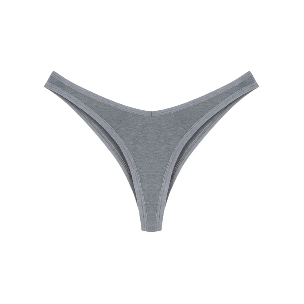 House of Nine Muses - The V Cut Modal Thong - Stone
