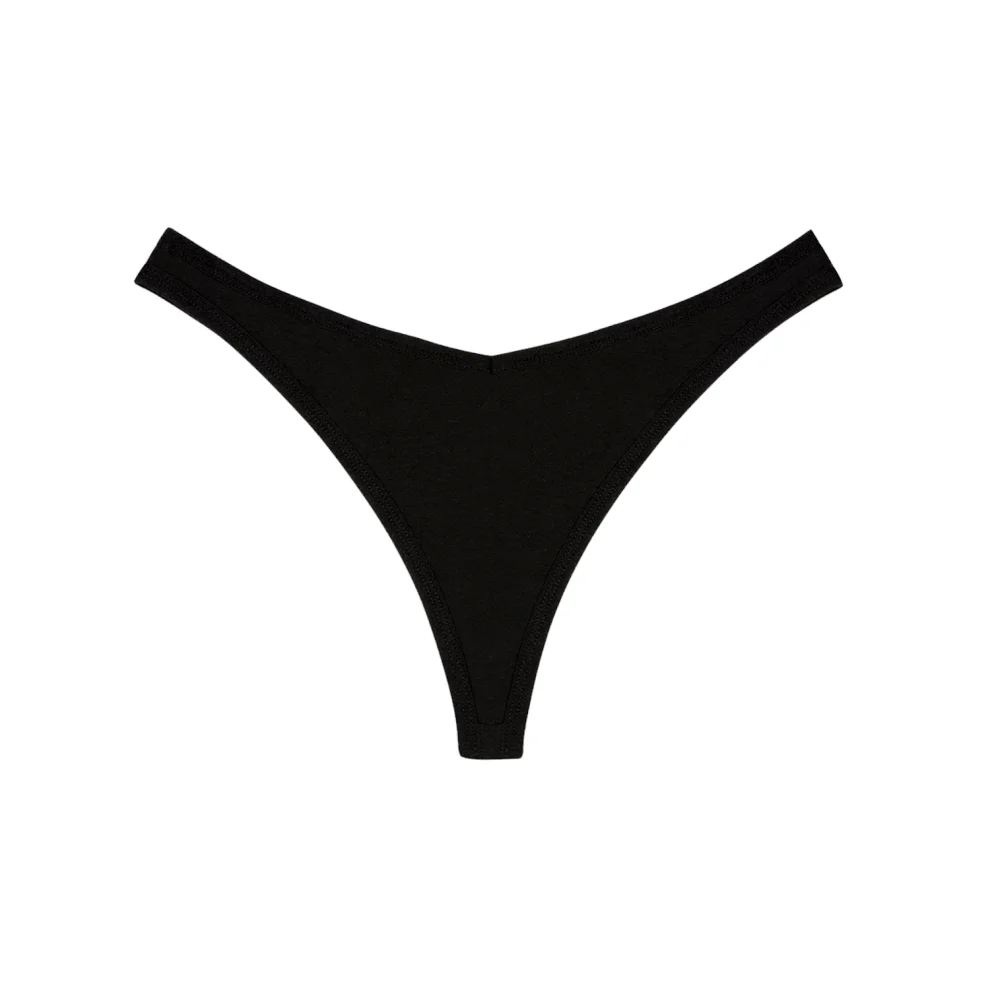 House of Nine Muses - The V Cut Modal Thong - Noir