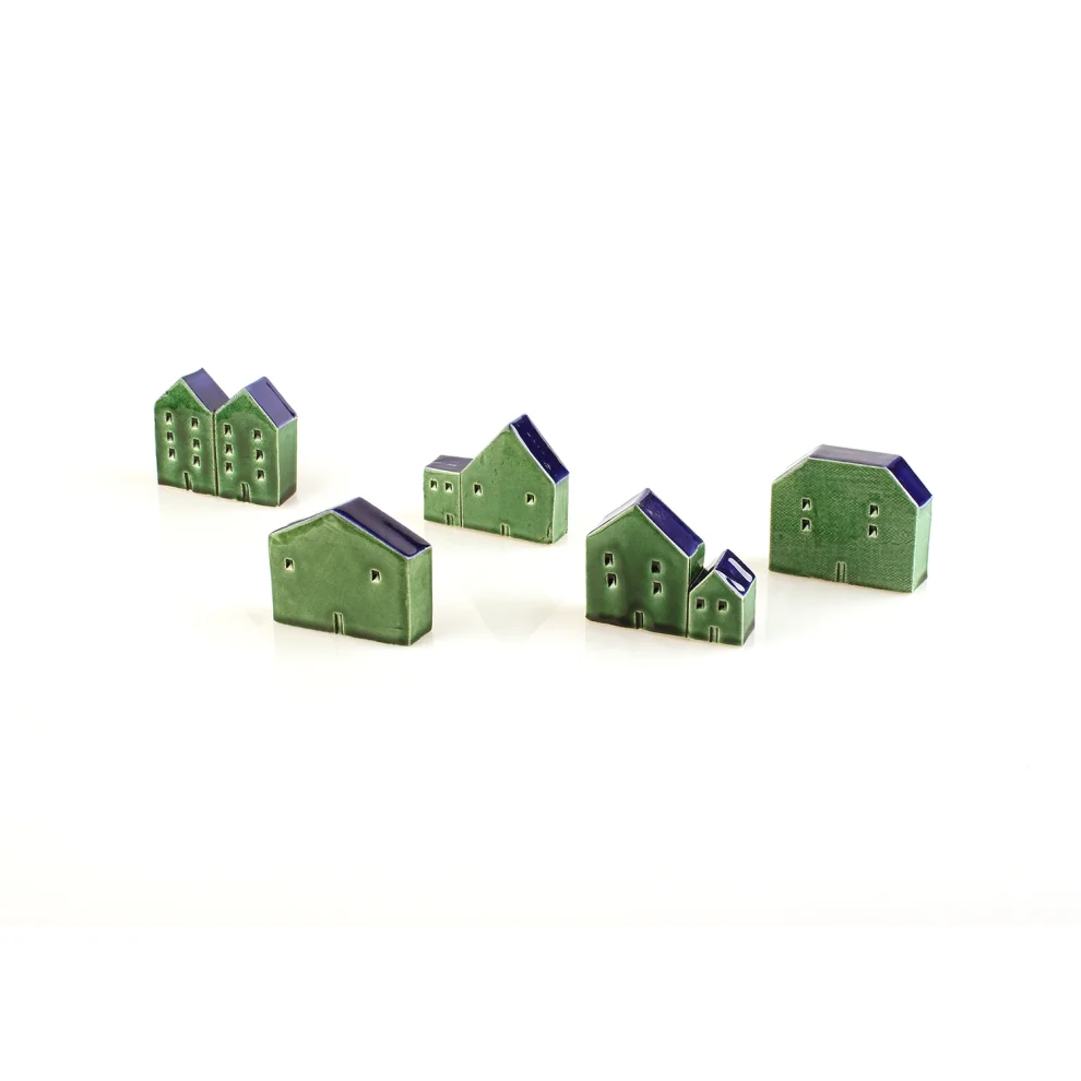 GA Ceramic - Five Mini Decorative House