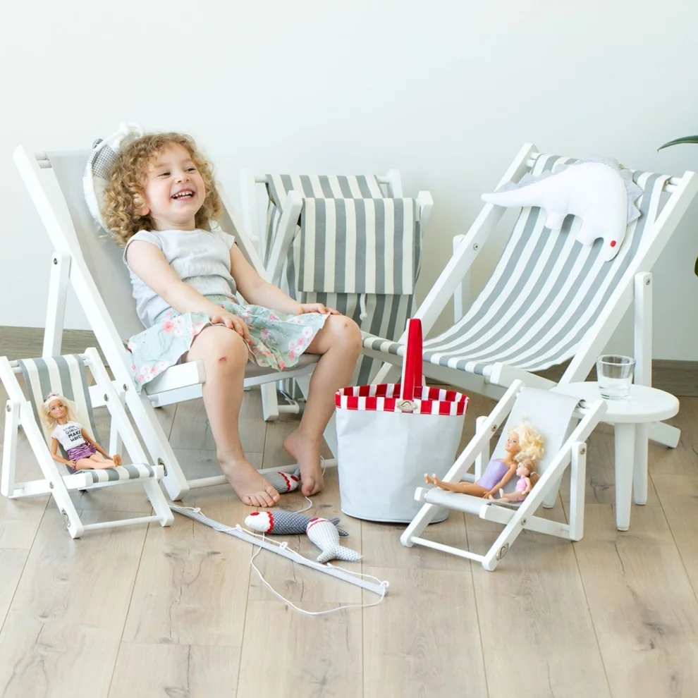 Dino Kids Furniture - Tasarımcı Oyunu Ahşap Oyuncak Bebek Koltuğu 7 Renkli Minderler