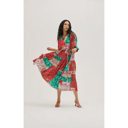 PILEA - Isidora Patch Patterned Dress