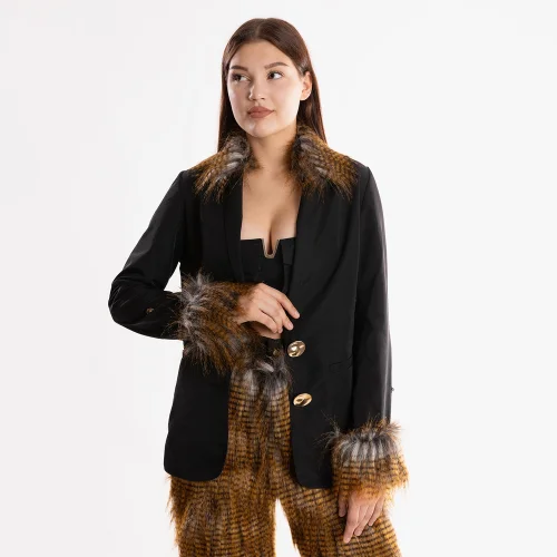 Ramme - Raider Fur Jacket With Animal Print
