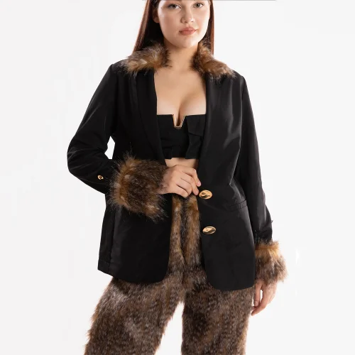 Ramme - Raider Fur Jacket With Animal Print