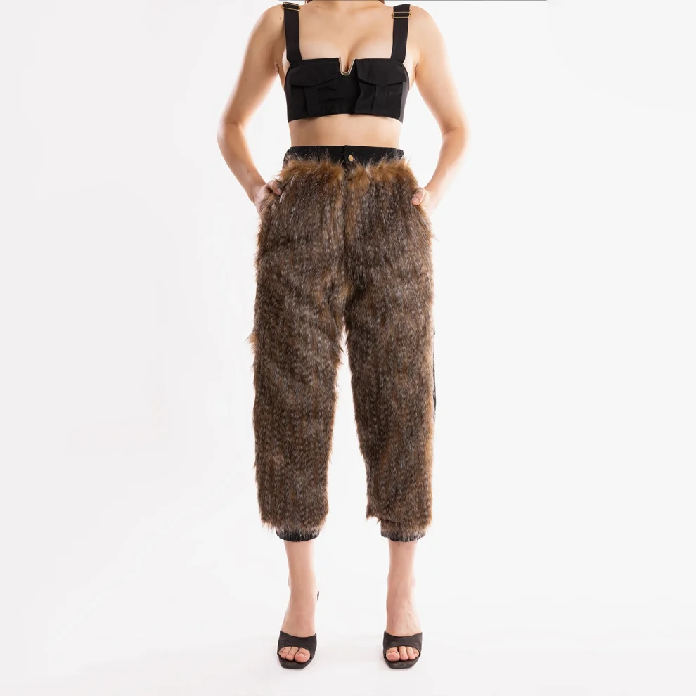 Ramme - Raider Fur Pant With Animal Print