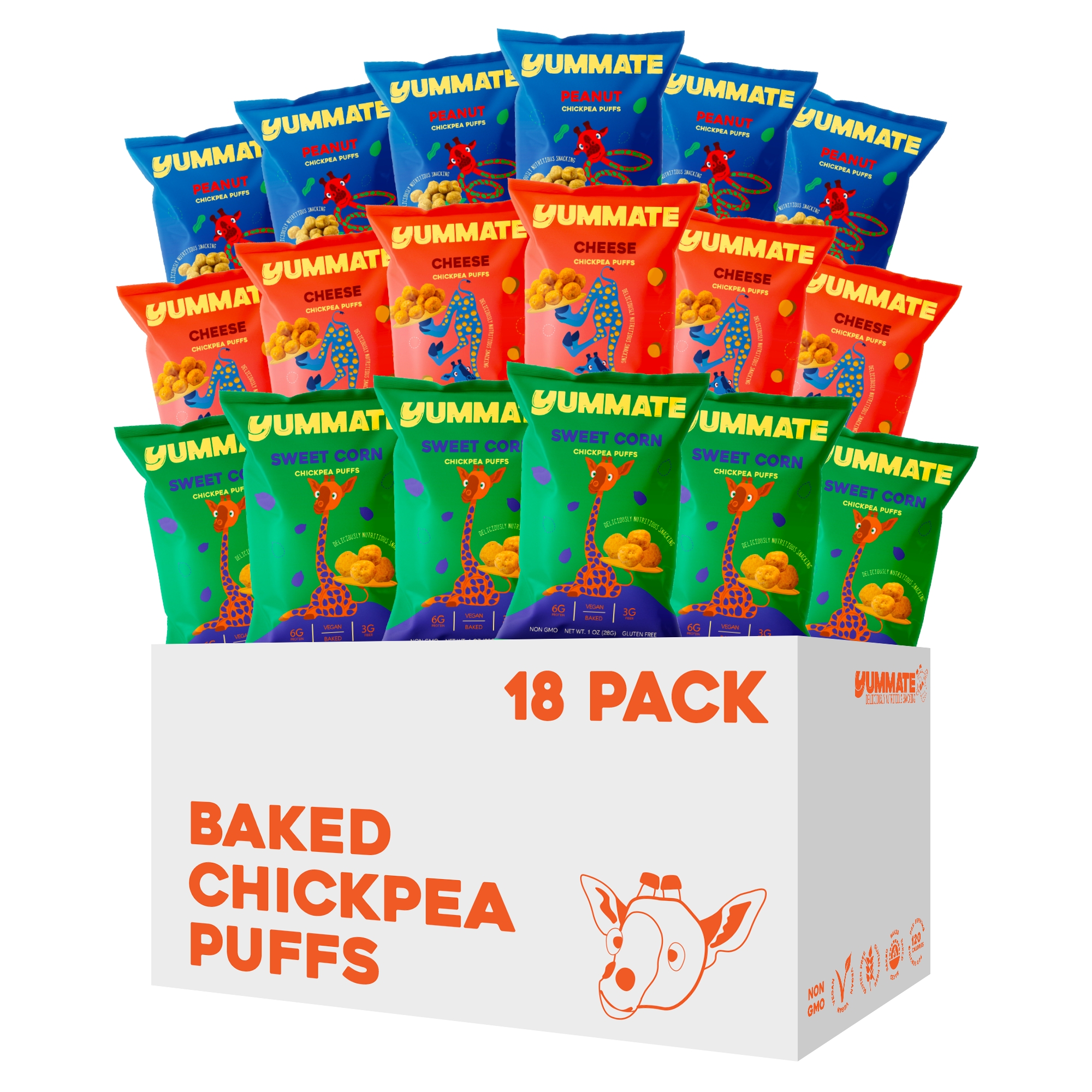 Vegan Baked Chickpea Chips Set 18 X 28 Gr