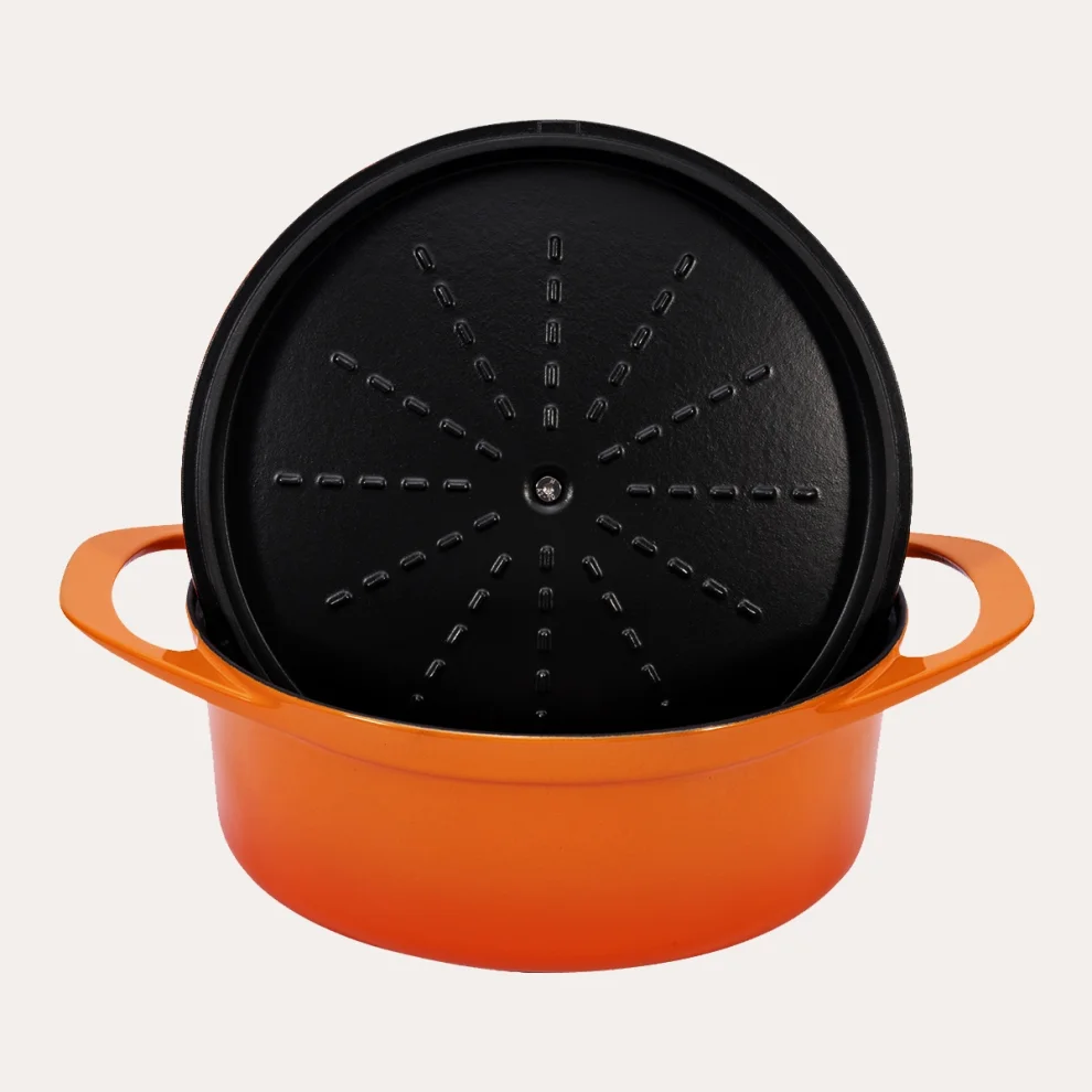 Pot Art - Peach Cast Iron Pan