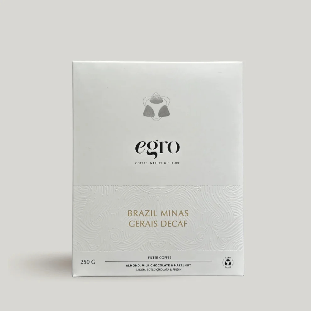 Egro Coffee - Brazil Minas Gerais Decaf I Filtre Ve Çekirdek Kahve 250 G