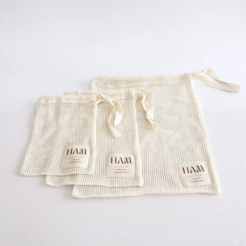 Ham Atelier - Organic Cotton Zero Waste Set Of 3 Reusable Produce Bags