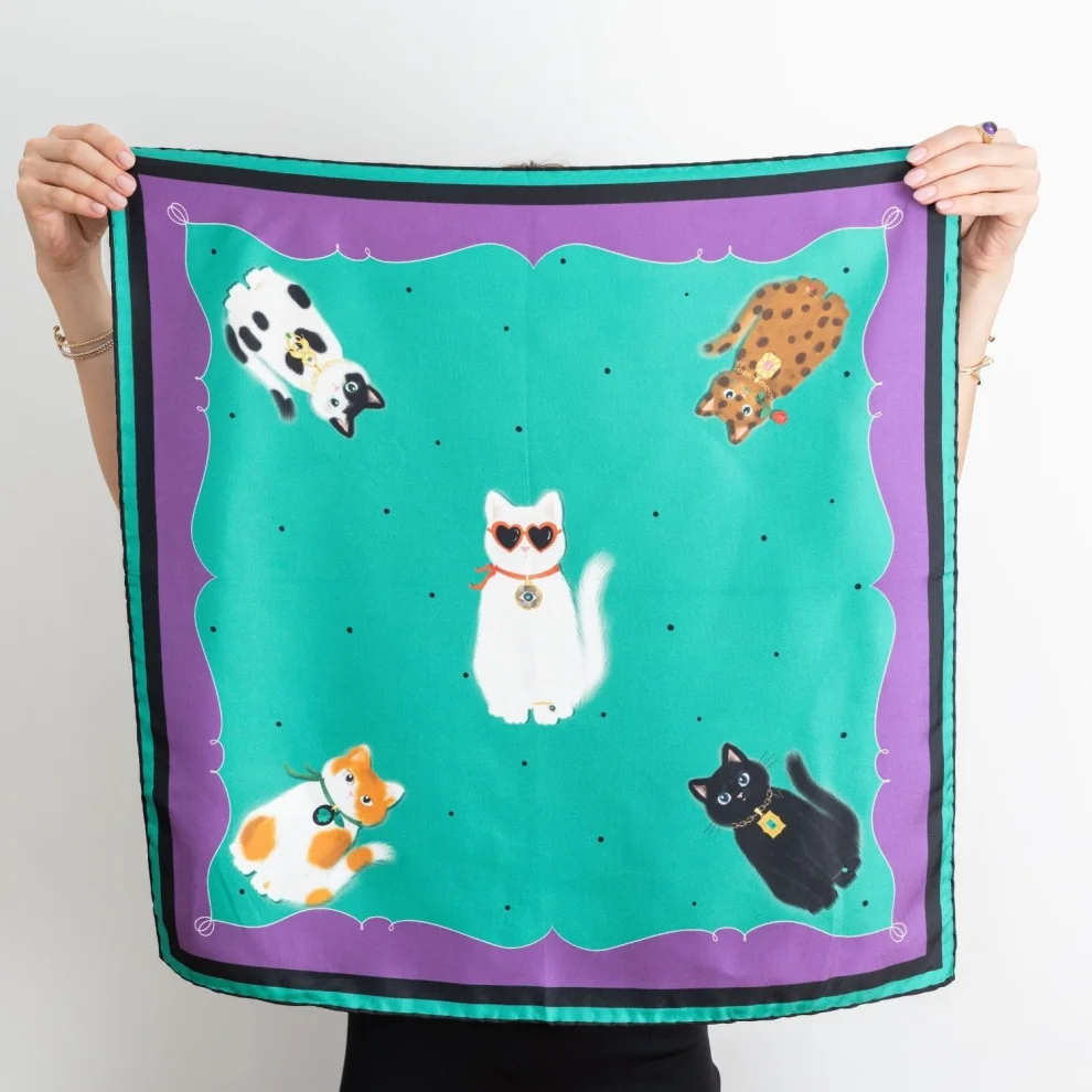 Melie Jewelry - Cats With Jewelry Scarf