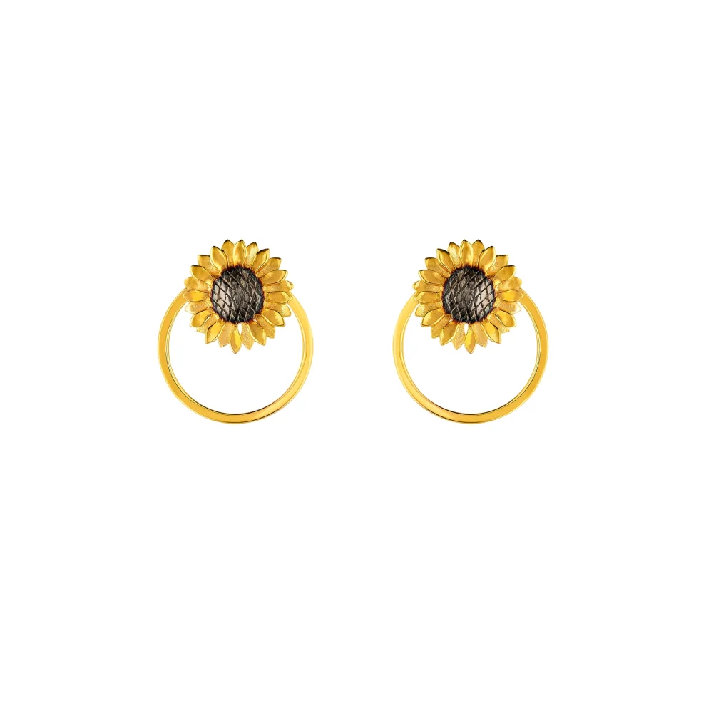 Ezra Baghaki Jewellery - Circle Sunflower Earrings