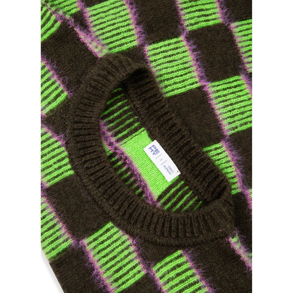 Pemy Store - Sqeares Cropped Triko Sweater