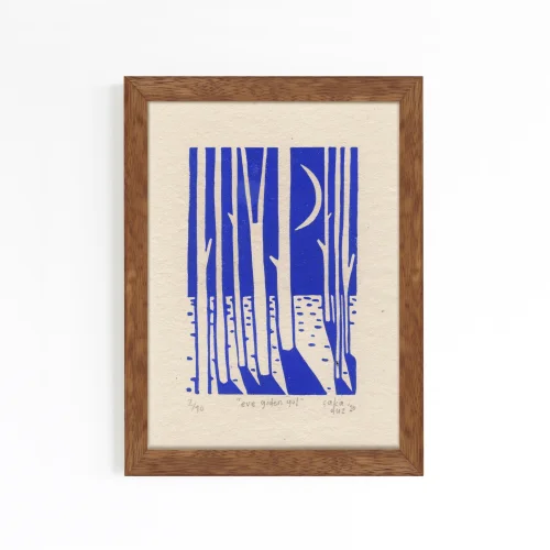 Çaçiçakaduz - Eve Giden Yol Limba Wood Framed Lino Print