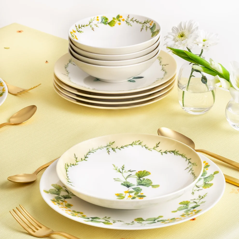 Foa Design - Ginkgo Tatlı Tabağı 4lü Set