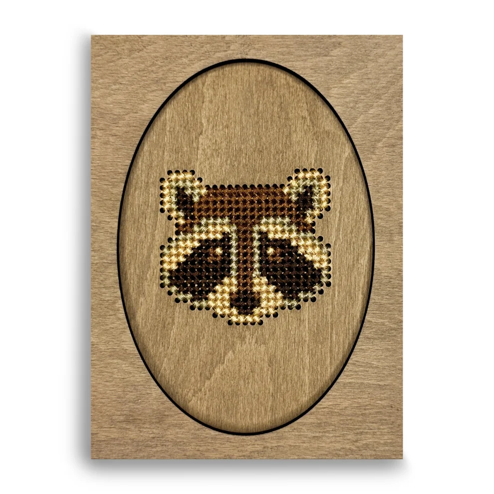 Krostworks - Racoon Wooden Cross Stitch Kit