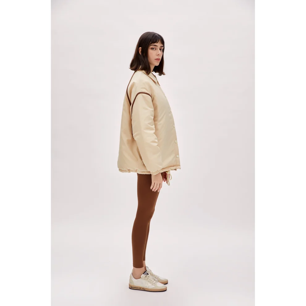 PCFG - Oversized Contrast Tape Puffer Coat