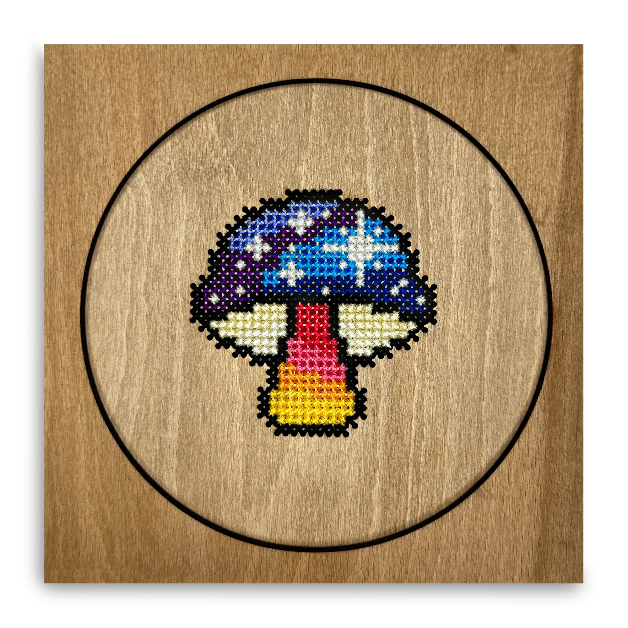 Magic Mushroom Wooden Cross Stitch Kit