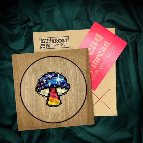 Krostworks - Magic Mushroom Wooden Cross Stitch Kit