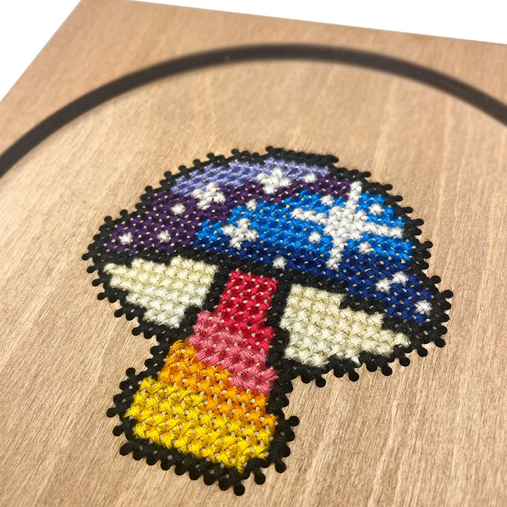 Krostworks - Magic Mushroom Wooden Cross Stitch Kit