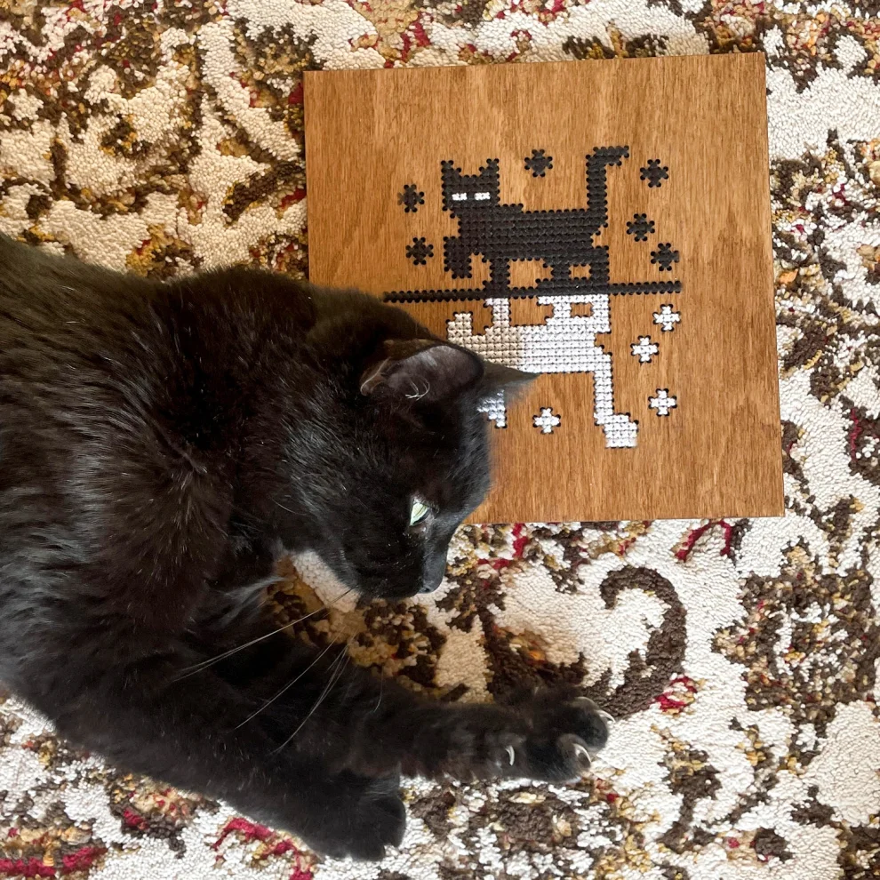 Krostworks - Cat Wooden Cross Stitch Kit