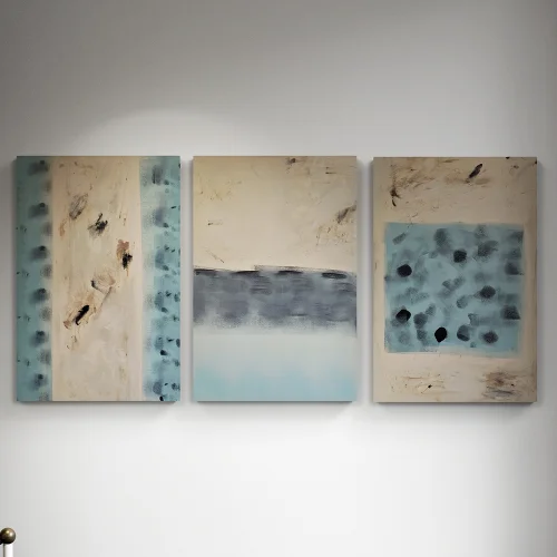 Şahika Altınsoy - Untitled Blue Painting Set Of  3