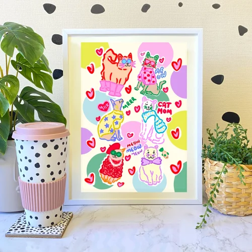 Hello Melody - Cat Mom Print