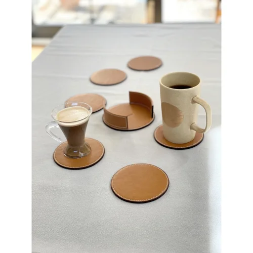 Mianqa - Vegan Leather Coaster 6 Pieces