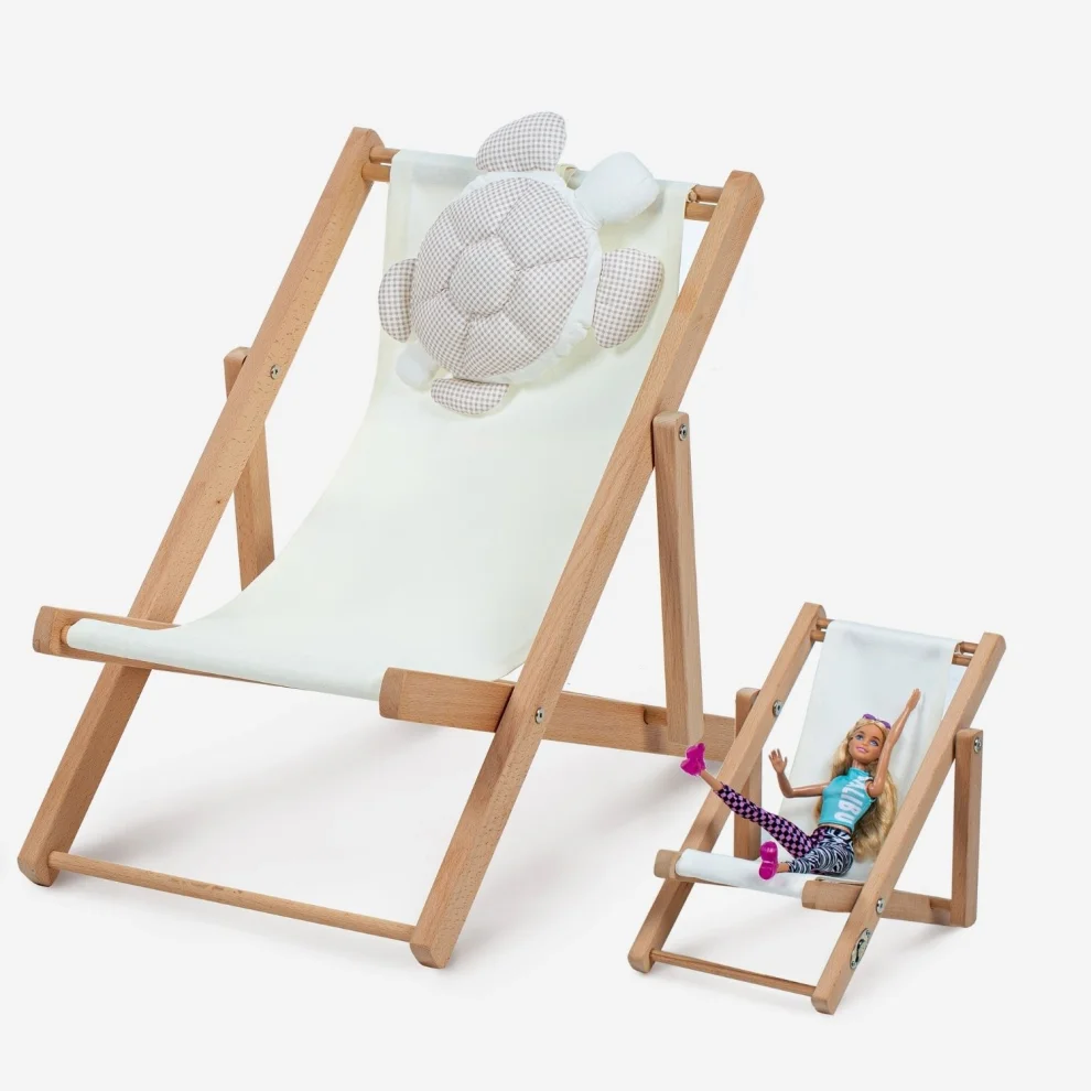 Dino Kids Furniture - Tasarımcı Oyunu Natürel Ahşap Oyuncak Bebek Koltuğu