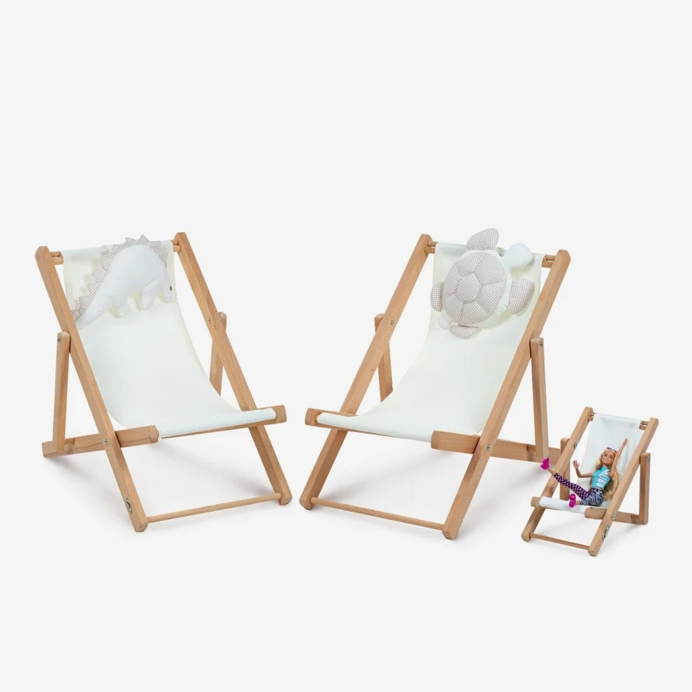 Dino Kids Furniture - Designer Game Natural Wooden Doll Chair