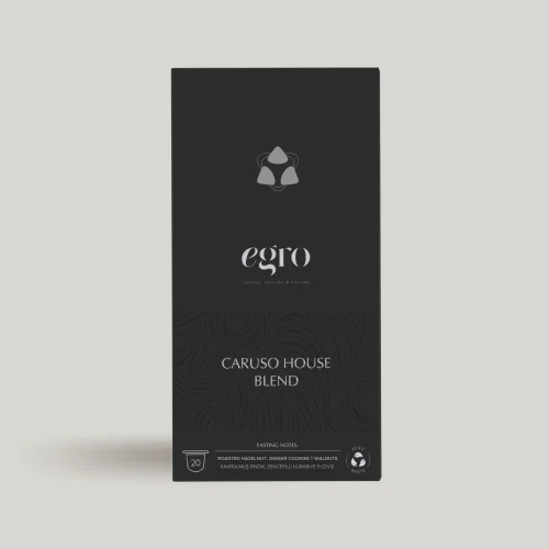 Egro Coffee - Caruso House Blend I 100% Kompostlanabilir Kapsül Kahve X 20 Adet